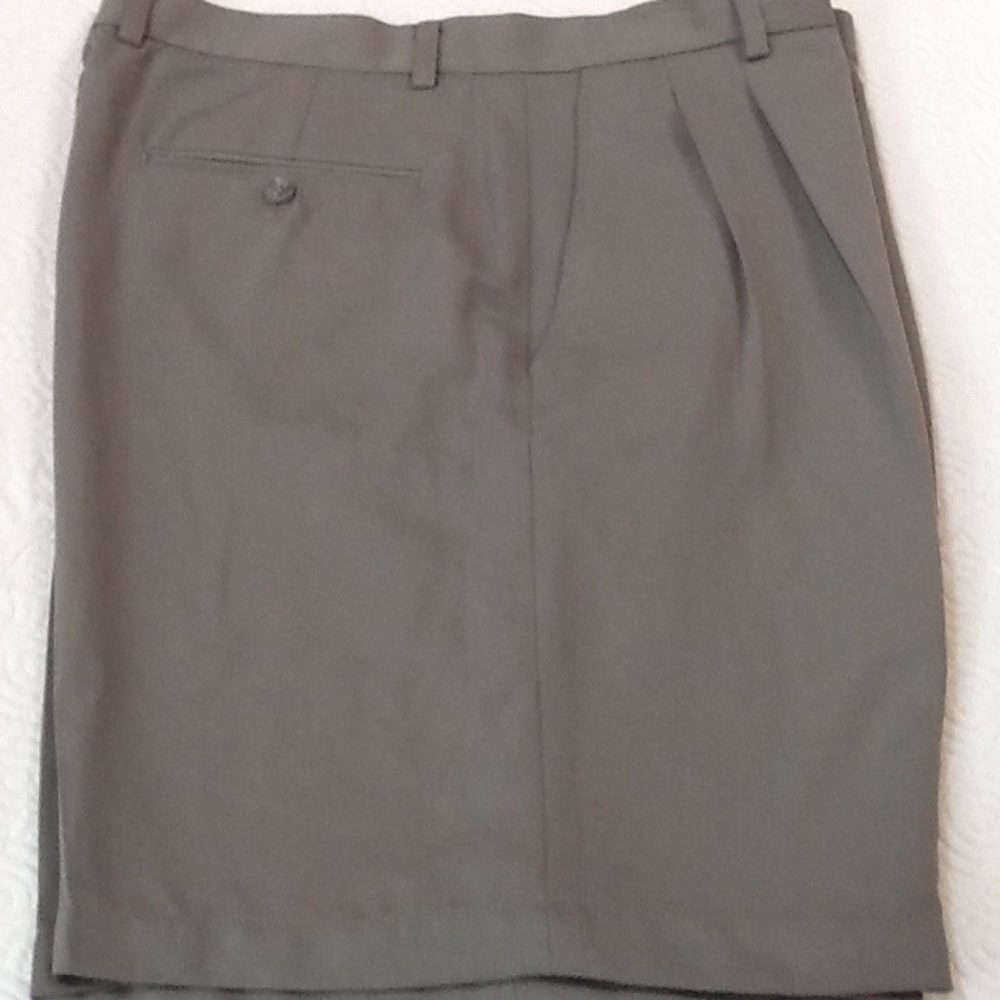Claiborne men's pleated dress shorts, olive green